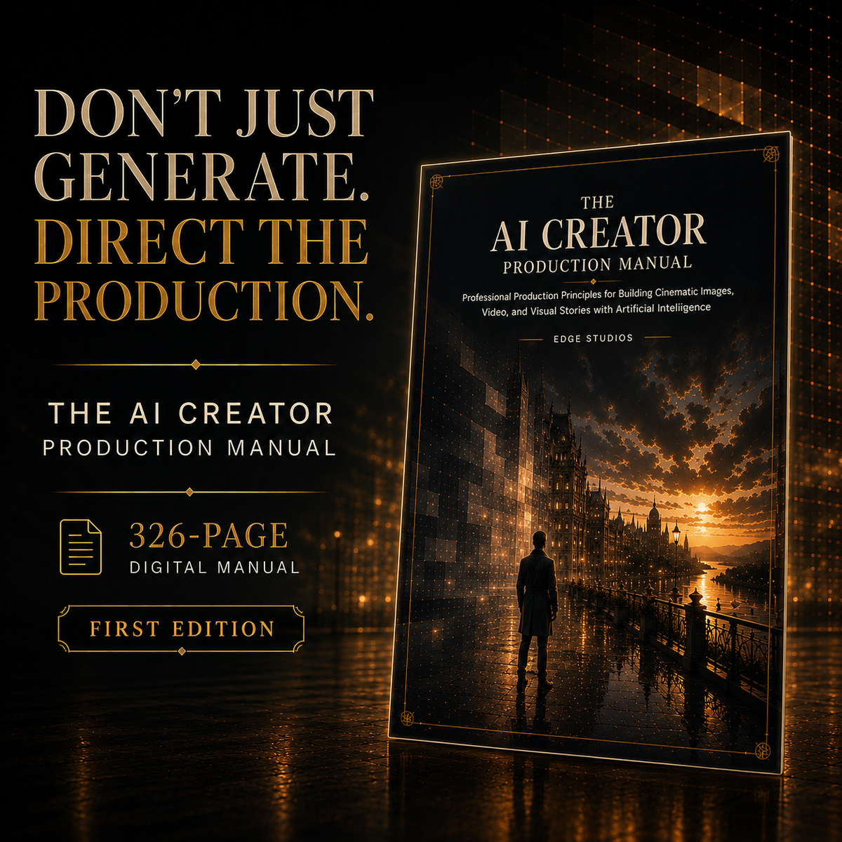 The AI Creator Production Manual product cover and introductory release presentation.